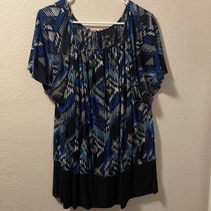 Blue and black blouse